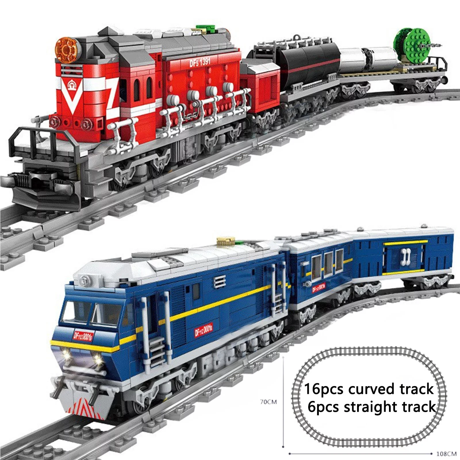 2020 Classic City Train Rail high-tech Battery Powered Electric High-speed Railway Building Blocks Bricks Toys For Kid Leduo