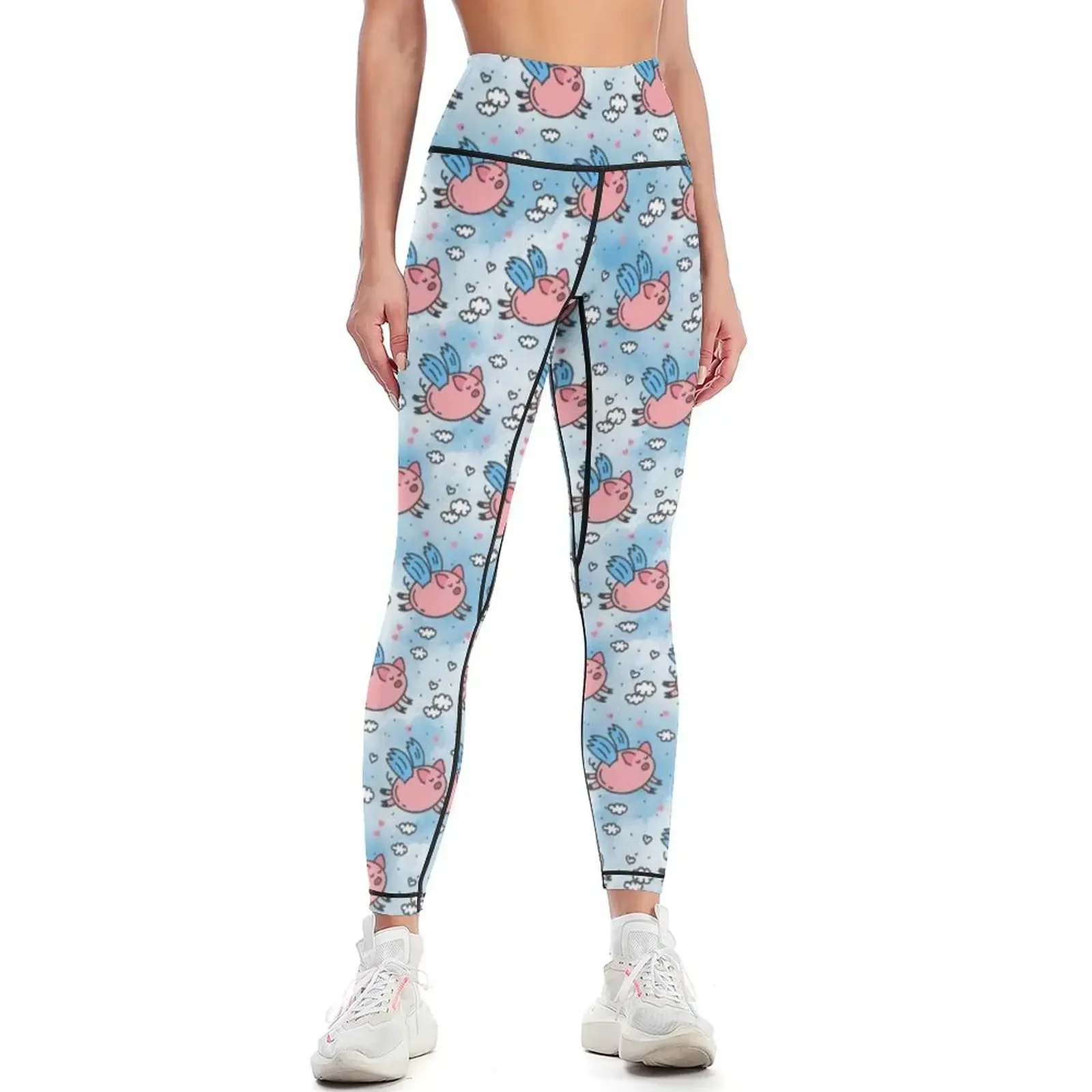 flying pigs Leggings Female legging pants sports woman gym high waist gym's sportswear Womens Leggings