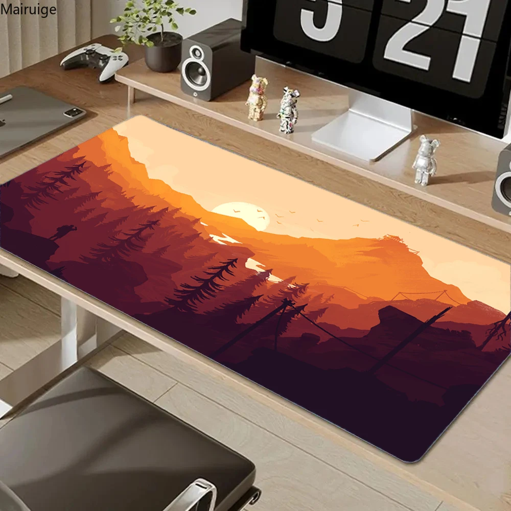 Deep Forest Firewatch HD Print Mouse Pad Boy Pad Natural Rubber Gaming Mousepad Desk Mat Anti-wrinkle anti-slip XXL XL