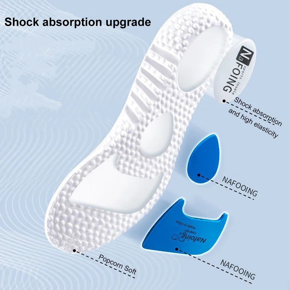 High Elastic Insoles Sweat Absorbent Shock Absorbing Insoles Anti-Slip Orthopedic Shoe Pads  Plantar Fasciitis Triathlon women