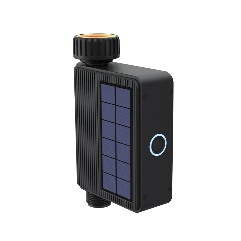 2024 Hot product Wifi Bluetooth Solar Water Timer with inside flow meter Smart Water Valve With Soil Sensor