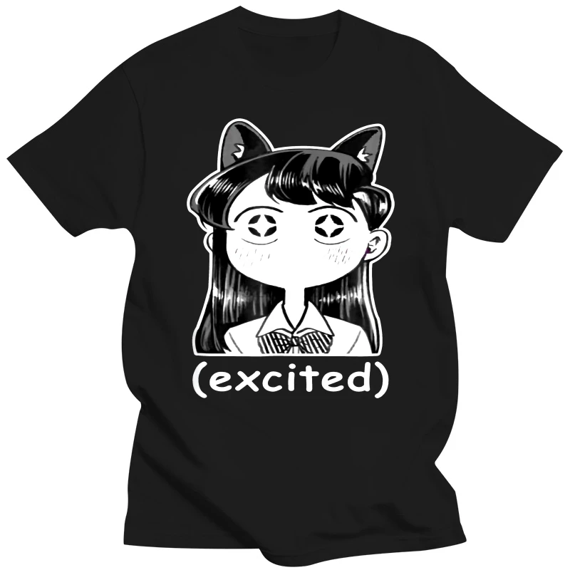 brand men shirt Anime Manga Excited Komi San Cat Meme T shirt