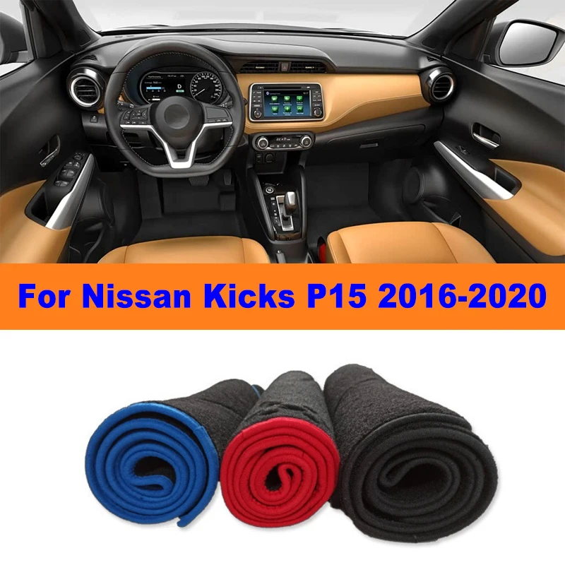 Capa de Painel Antirreflexo, Tapete Antiderrapante, Protetor Solar para o Interior do Nissan Kicks P15 2016-2020, Acessórios para Carro