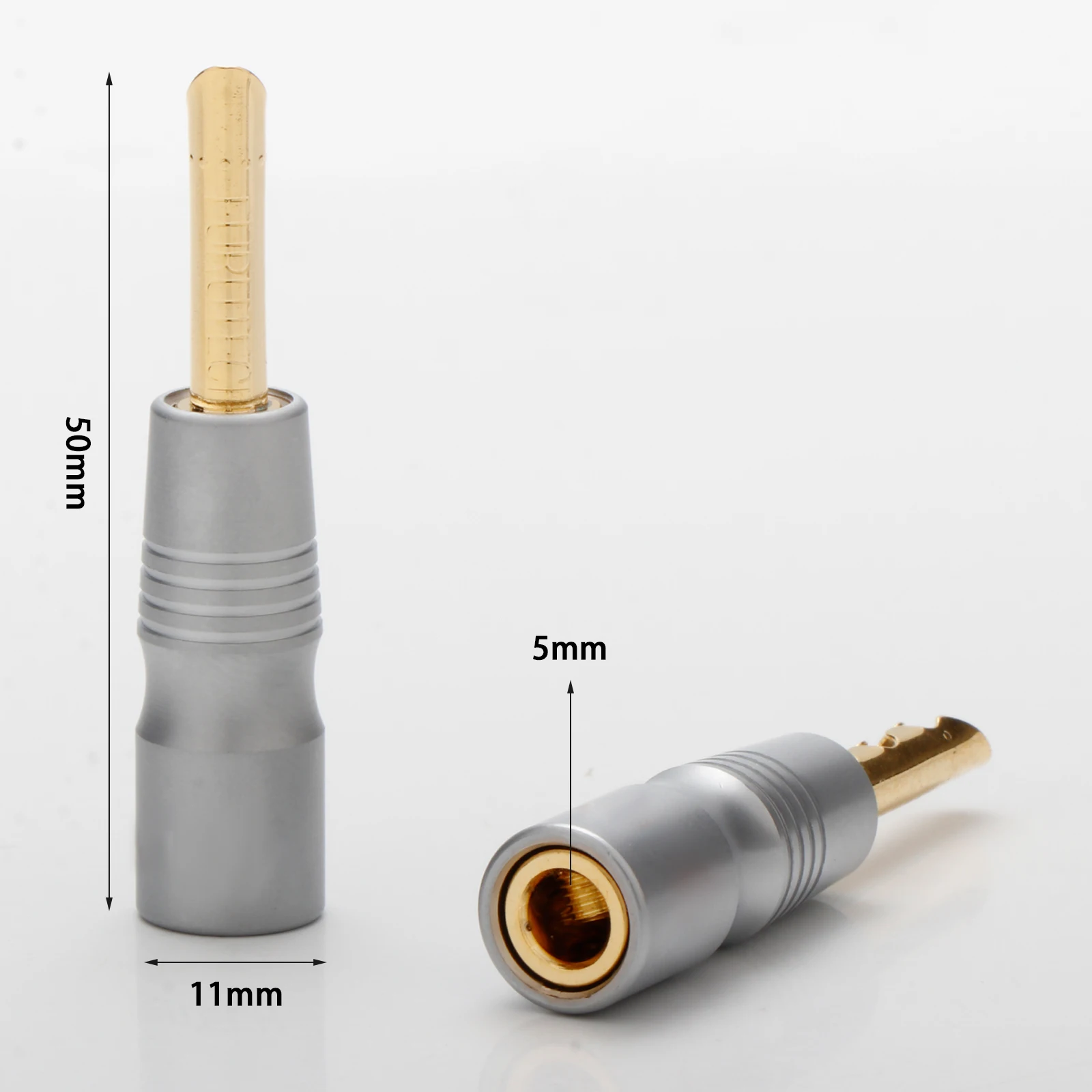 4 Stück FURU-KA GS-200b vergoldeter lötfreier Bananenstecker, 5-mm-Stecker, keine Lötschraube, Bananenklemmen-Stecker – Detail 2