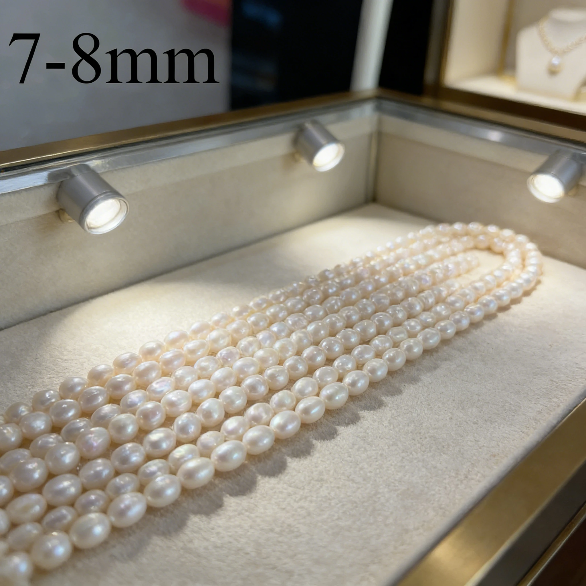

Natural Freshwater Pearl Beads Rice shape Loose isolation Beads For jewelry making DIY necklace bracelet accessories Size1.8-2mm
