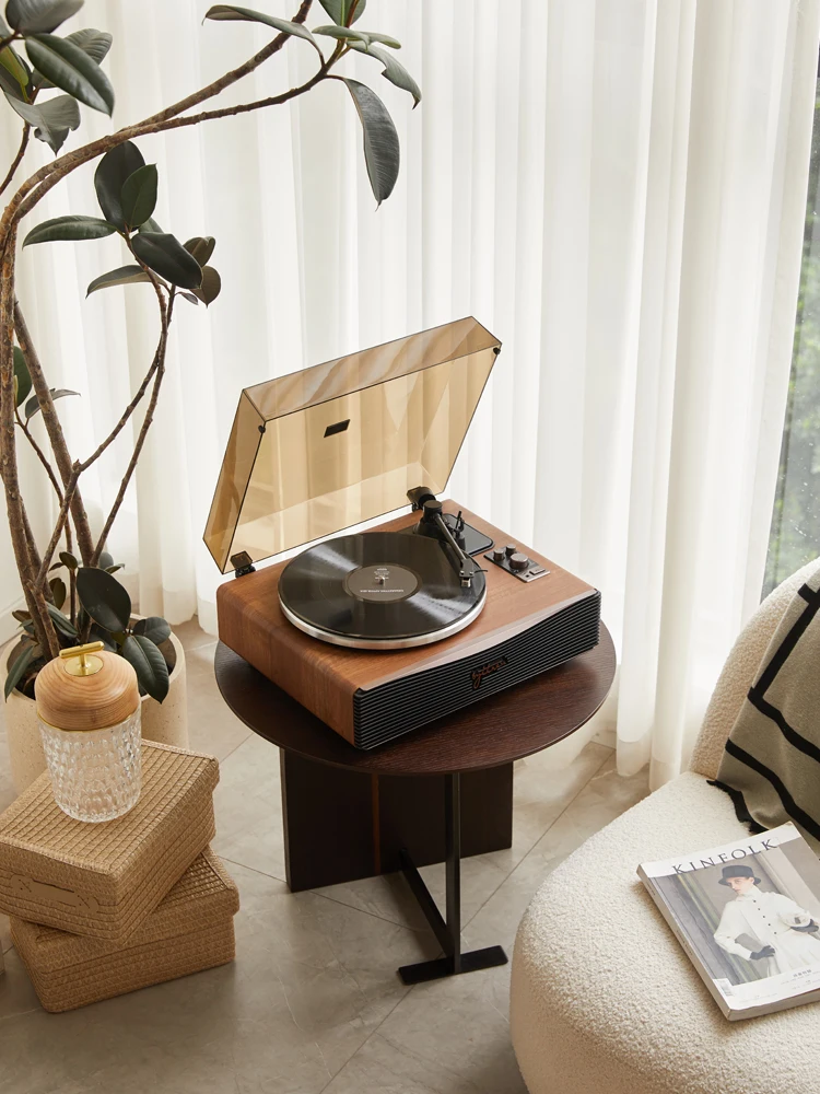 Second-generation vinyl record player Bluetooth stereo phonograph integrated retro record player gift