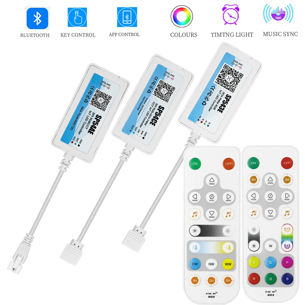 

Bluetooth WiFi Smart LED Controller intelligent voice command control WS2811 WS2812 SK6812 5050 RGBCCT RGB CCT LED lights strip