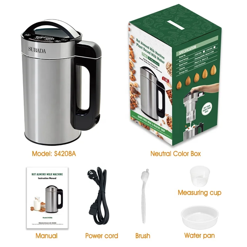 Steel Nut Almond Milk Machine soymilk maker multifunctional smart cooking blender for Homemade OEM/ODM