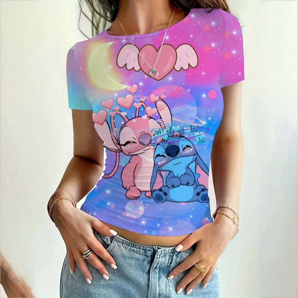 

Disney Lilo & Stitch Y2k Clothes Crop Tops Summer 2025 Vintage Harajuku T-shirts Solid Color Aesthetic Clothing Women Tube Tops