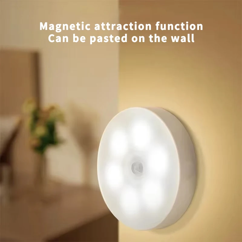 LED circular night light  portable emergency light that can be held and hung on the wall  with soft and warm light