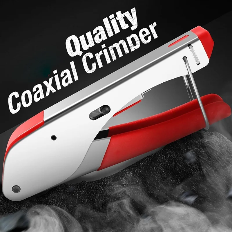 GYTB-Koaxialkabel-Crimper, Koaxialkabel-Reparatursatz, 3-in-1, verstellbarer 20-F-Typ-Stecker mit Abisolierzange für Satelliten-TV