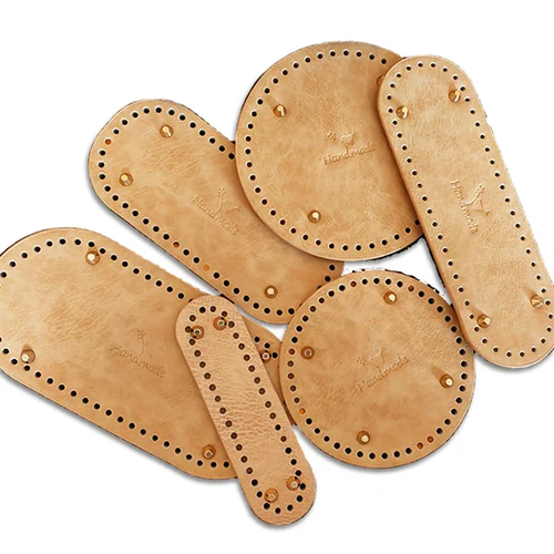 Imagen 2 del producto Bolso tejido de ganchillo de cuero PU, correas con asa inferior ovalada, cojín moldeador, almohadilla para bolso tejido a mano para hacer cuerpo cruzado, mujeres y niñas