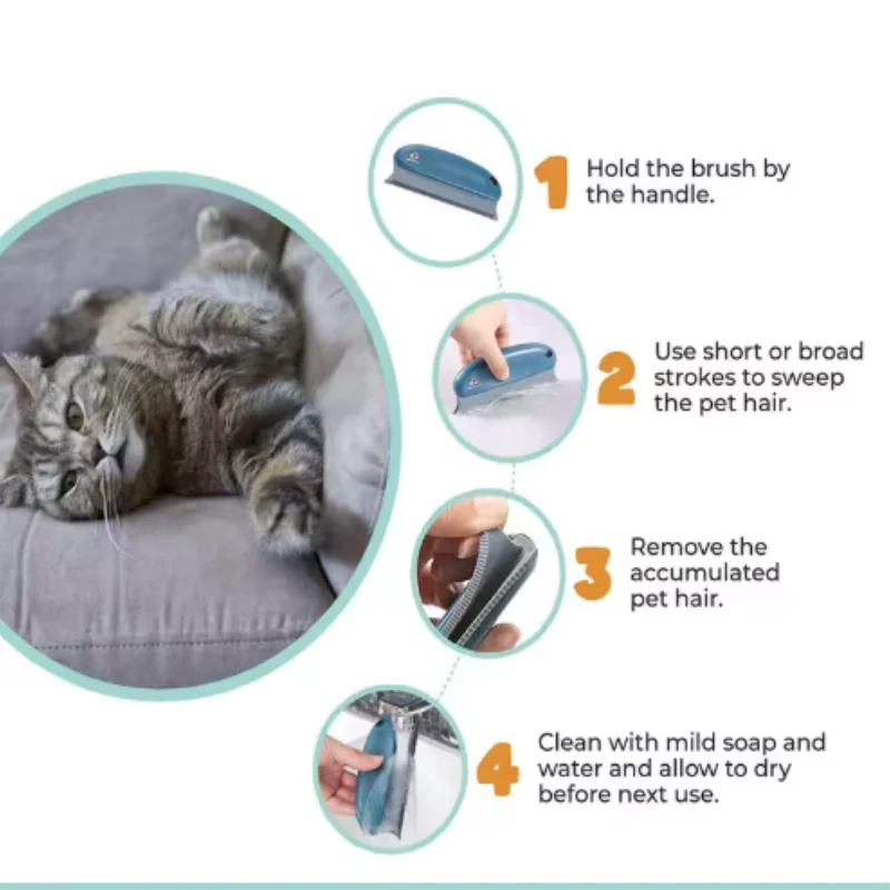 Multifunktionale Haarentfernerbürste für Sofa, Fuzz-Stoff, Haustier, Katze, Hund, Haar, Staub, Reinigung, Finishing-Kamm, Haushaltsfell-Entferner-Werkzeug – Detail 6