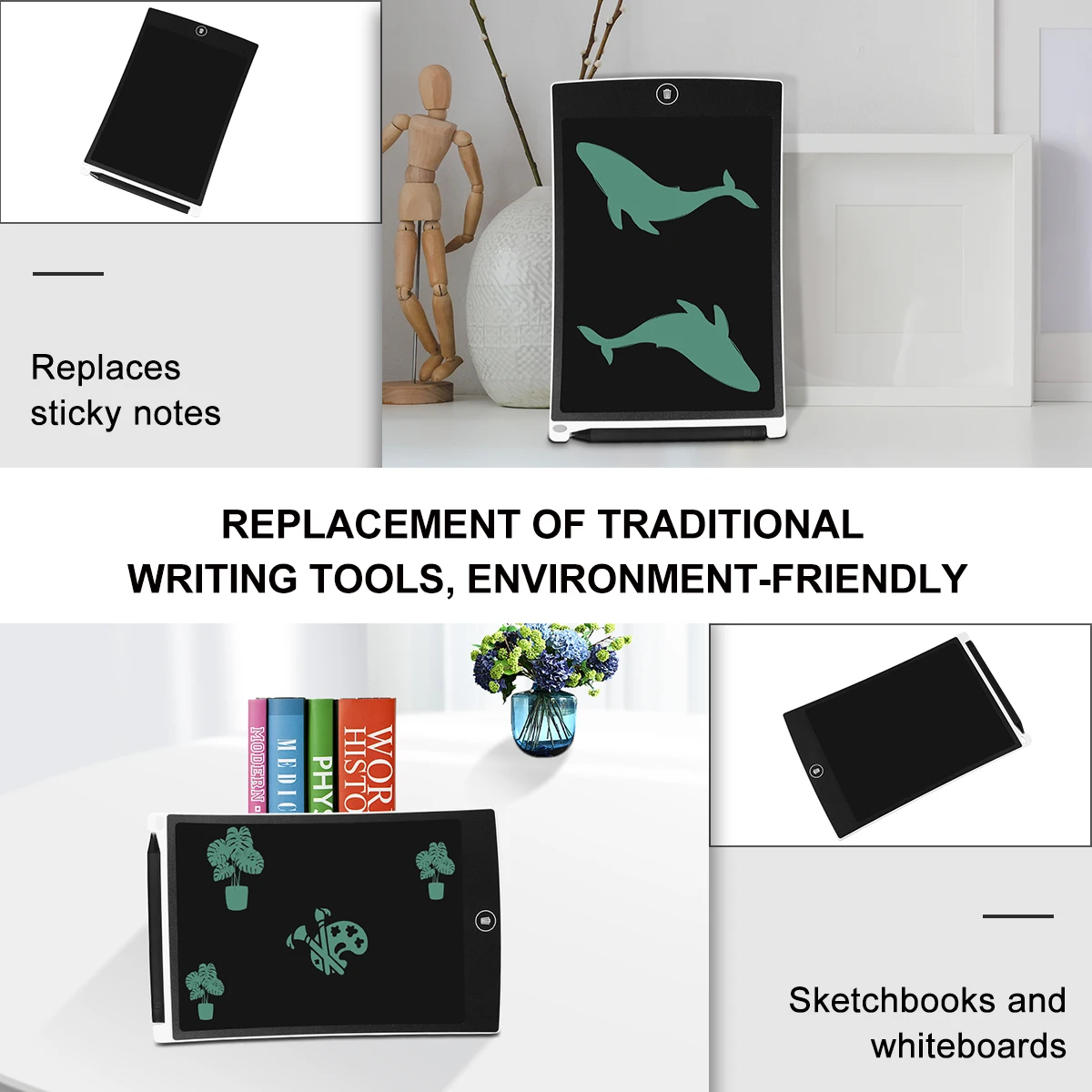 Electronic Writing Board Lcd Draft Drawing Tablet Kids Digital Pad for Computer