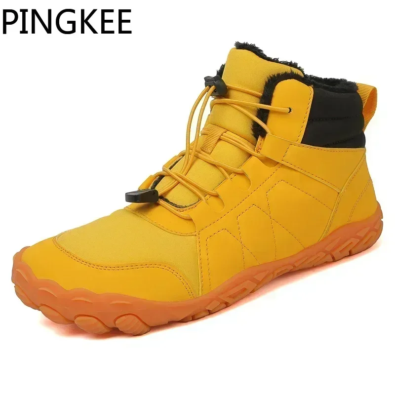 PINGKEE VENOCON Wide ToeBox Barefoot Shoes Men Women Athletic Minimalist Winter Snow Thermal Boots Sneakers Feet Footwear Man