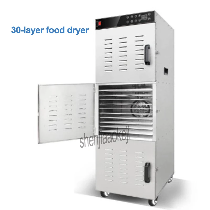 Desidratador de alimentos comercial em aço inoxidável Grande capacidade Máquina de frutas secas Secador de alimentos desidratados vegetais 30 camadas 1pc