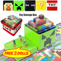Magnetic Building Blocks TNT Storage Box Plastic Dust-proof Container Snack Toys Block Storage Bucket Desktop Toy Ornaments Gift
