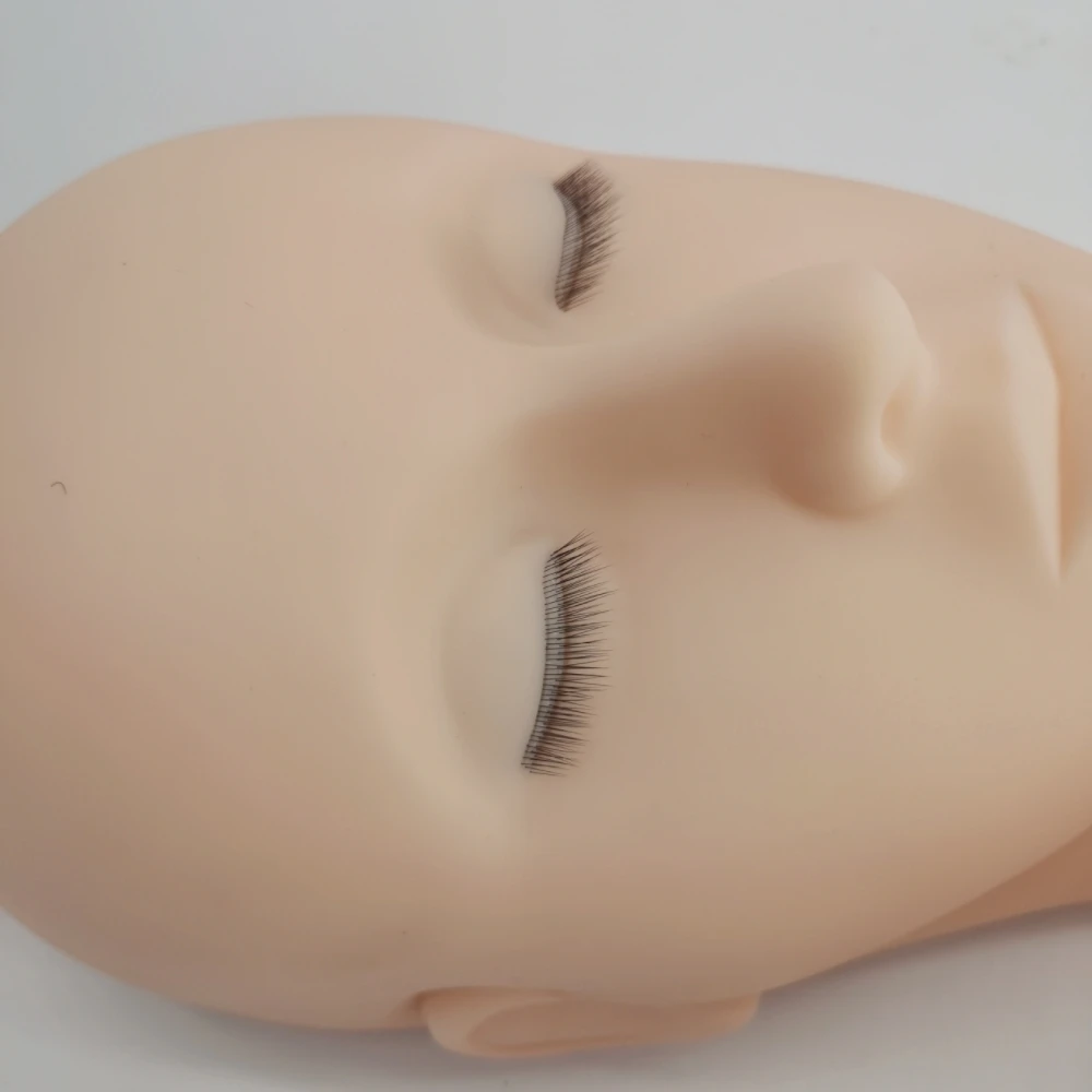 Tête de Mannequin 4D pour la Pratique de l'Extension des Cils, Outils de Formation au Greffage avec 4 Couches, Maquillage Fuchsia