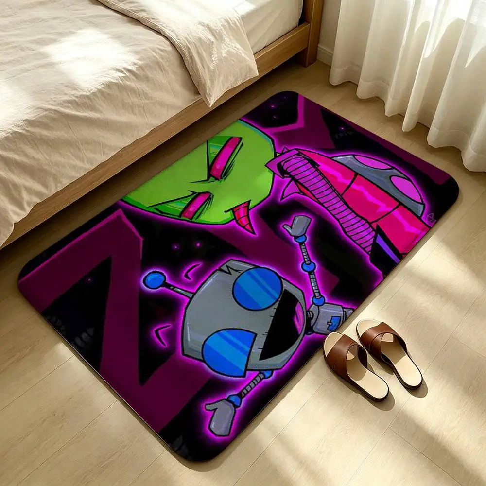 Madness-s Invader Zim Gir-ES Shower Room Absorbent Small Floor Mat Soft Comfortable Decorative Foot Mat