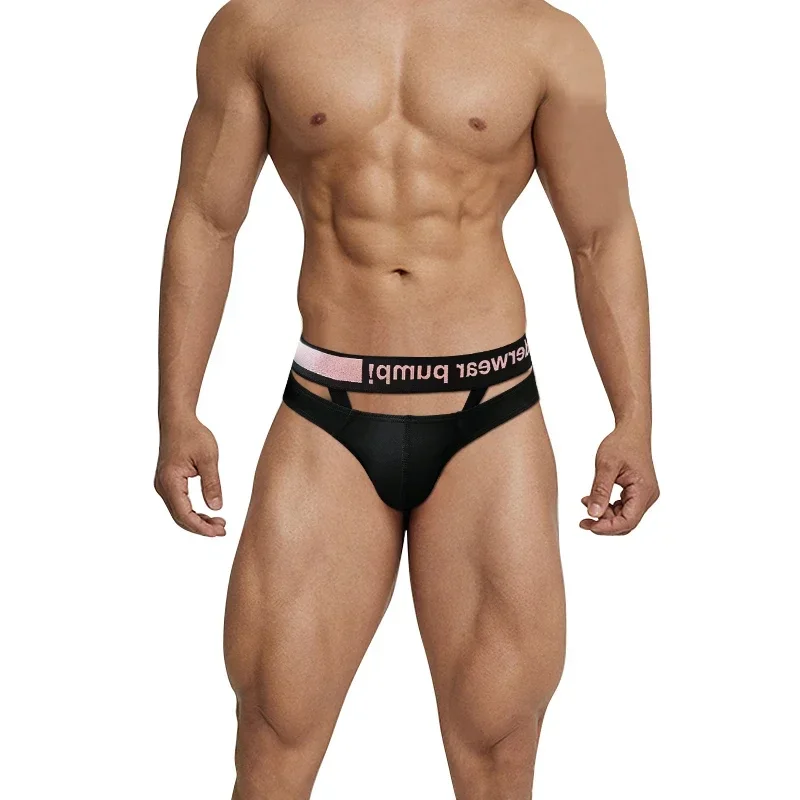 CMENIN Modal Men\'s Panties Sexy Double Stripe Cutout Briefs Men Gay Bikini Jockstrap Underpants Sissy Man Slip Underwear Briefs