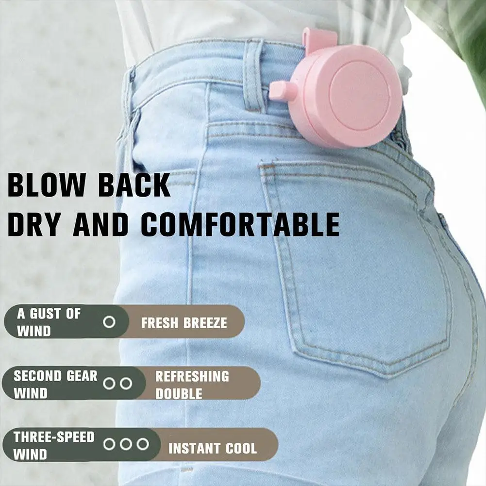 Mini Clip Fan Hangende Taille Nekventilator Meisje Elektrische Koelsnelheden Fan 3 Lucht Bladloze Lucht Draagbare Koeler USB Fan 900mAh Q6H9