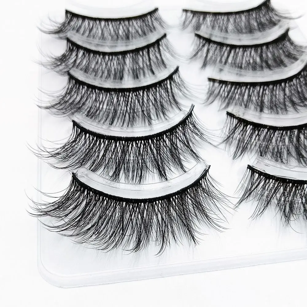 Skonhed 5 Paar Vrouw Ultra-Piekerige Oog Make-Up Tools 5d Faux Nerts Haar Lash Extensie Valse Wimpers Vol Volume Natuurlijk