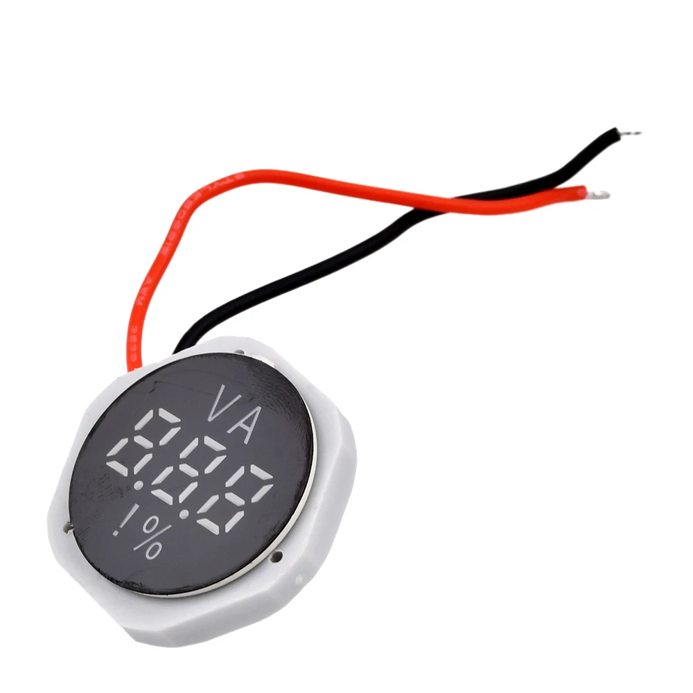 Imagem -04 - Mini Rodada Impermeável Voltímetro Digital Voltage Tester 2s 3s 4s 7s Indicador de Capacidade da Bateria Vermelho Verde Azul 7.4v 12v 15v 24v