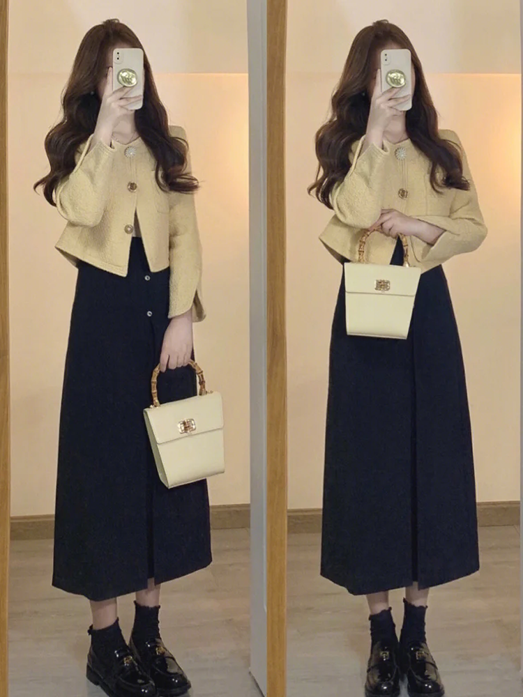 Autumn clothes Match A Complete Set French sle Fujia Qianjin Korean Drama Graceful Two-piece Suit Women Early Autumn 2023 New