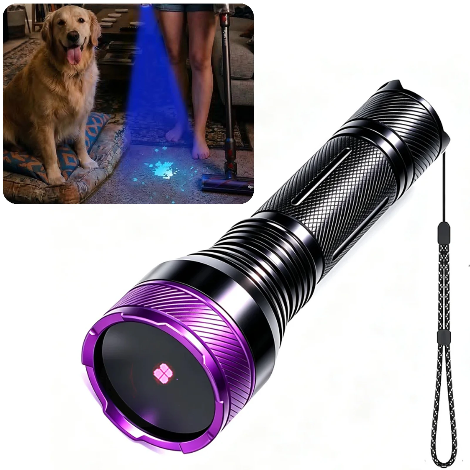 Blacklight Flashlight 365nm UV Black Light Ultra Violet Filtered LEDs for Yooperlite Hunting, Pet Urine Detection, Resins, Scorp