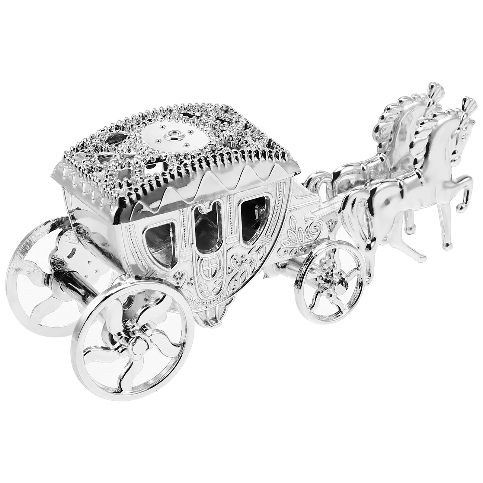 

Wedding Carriage Favor Boxes Chocolate Treat Boxes Gift Boxes Wedding Favors Gifts For Events Evening and Parties(Silver)