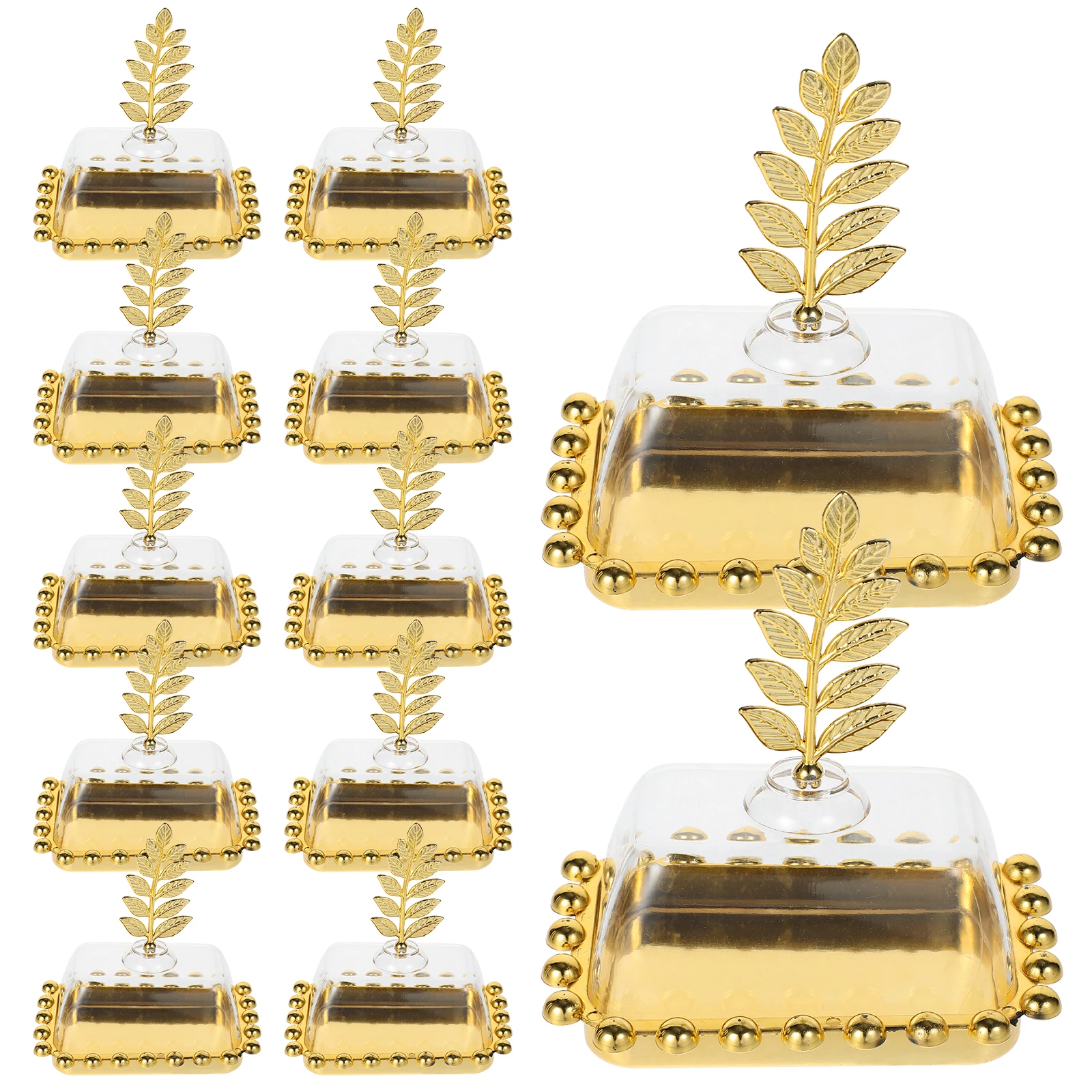 

12pcs Leaf Candy Boxes Middle East Style Wedding Party Favor Decorative Storage Containers Candy Box Snack Tray