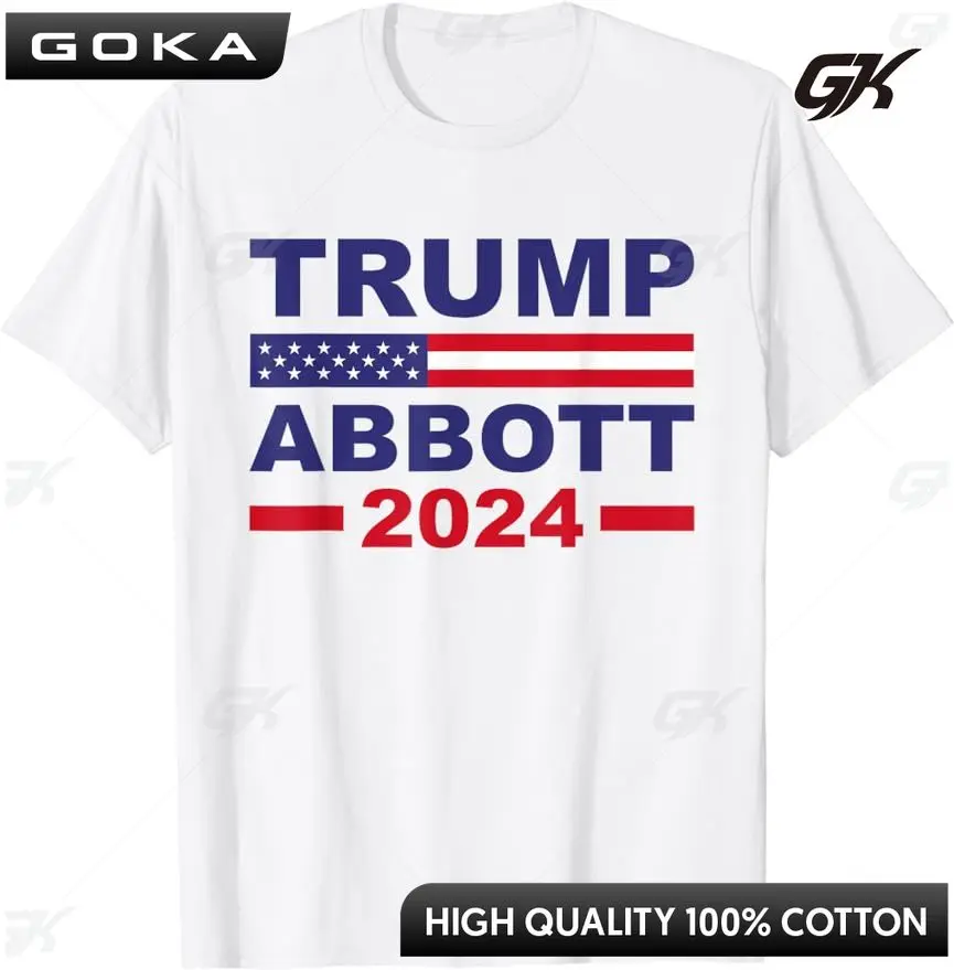 Trump Abbott 2024 for President VP USA Election Patriotic T-Shirt Men's and Women's Tops Harajuku US Election 47 Trump Tee