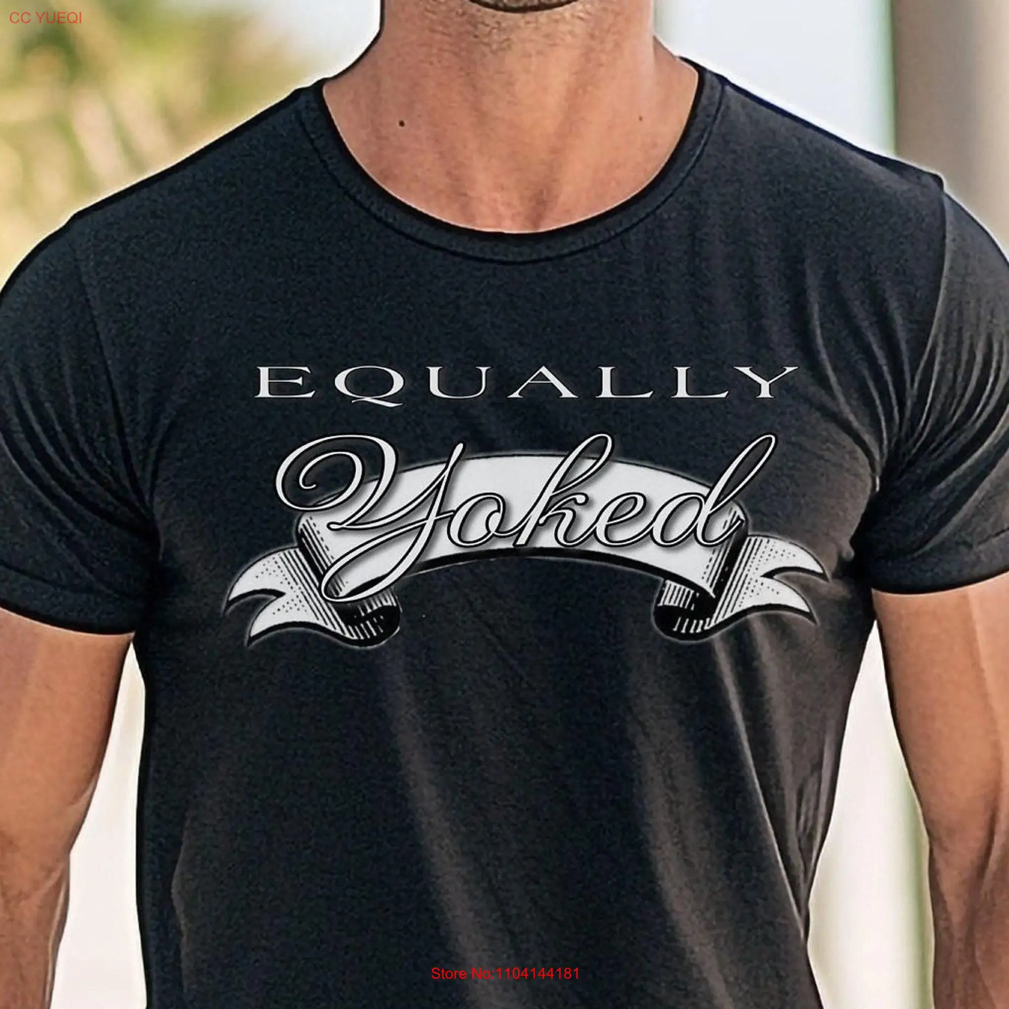 Equally Yoked Couple Faith Based T Shirt Jesus Bible Verse s For Him and Her Christian Religious long or short sleeves