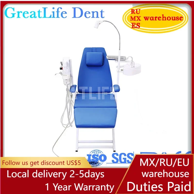 

GreatLife Dent Cheap Dental Unit Dental Chair Complete Set Dental Folding Chair Sale with Led Lamp and Portable Turbine Unit