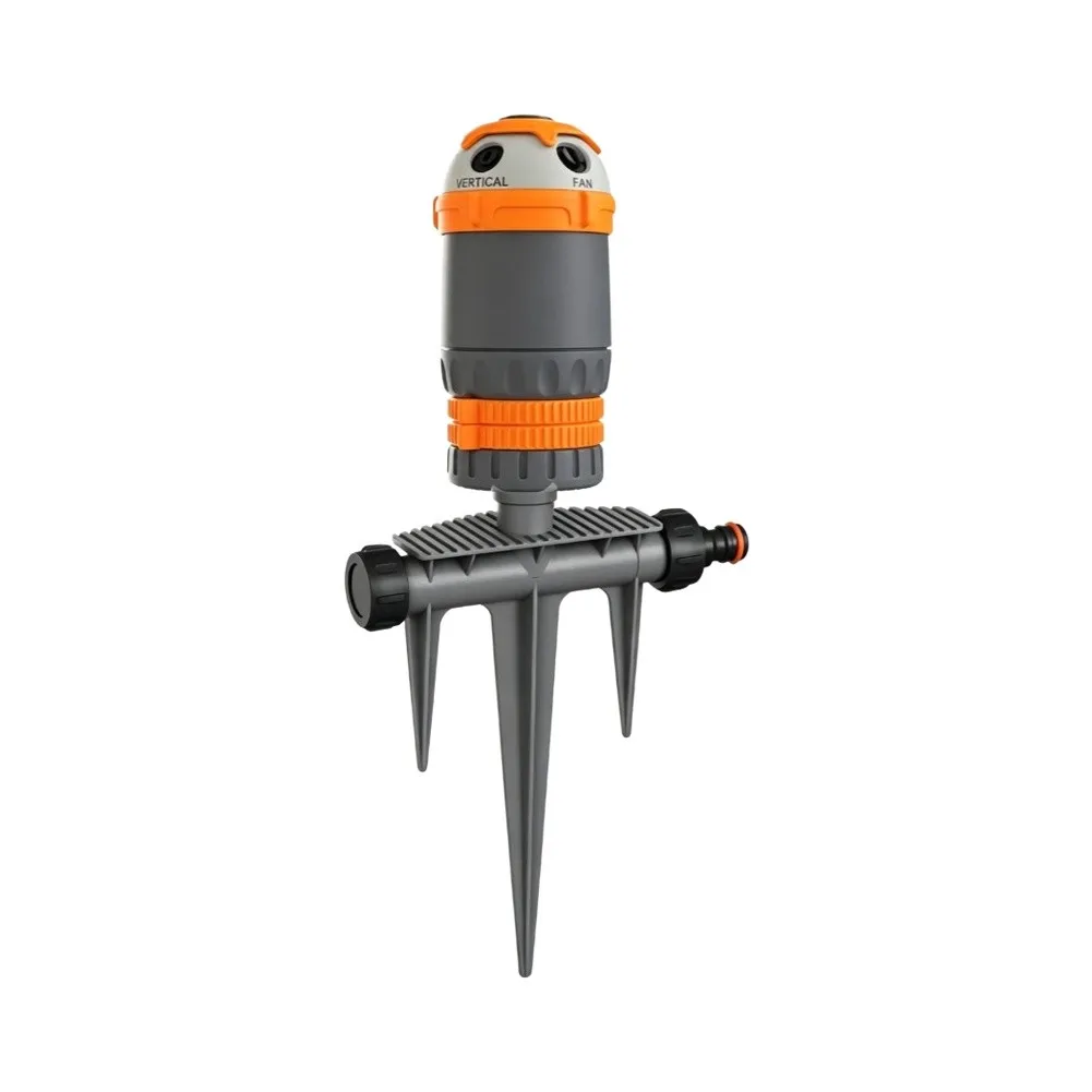 Industrial-Style Gear Sprinkler for Extensive Ground Coverage With 4 Spray Modes and Stability on Uneven Terrain