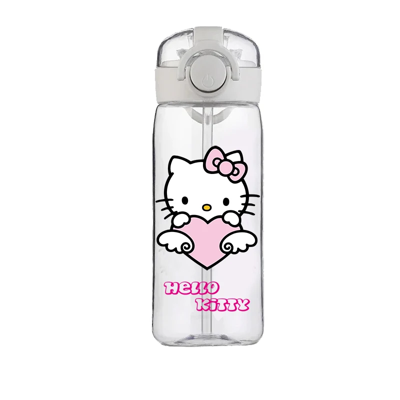 Hello Kitty  Cup Clear Brand High Quality Water Bottle Outdoor Sport Leak Proof Cute Plastic School Water Bottle for Kids 400ML