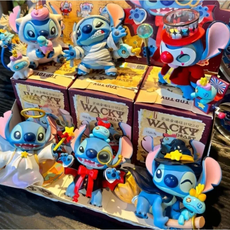 Disney Stitch Seri Buku Harian Lucu Tide Play Model Tangan Imut Dekorasi Hadiah Liburan Untuk Teman Desain Aksi Blind Box