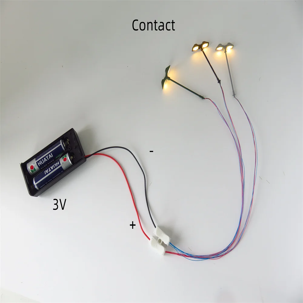 Doppel LED Miniatur Lichter Für Hobby Puppenhaus DIY Szene Material Eisenbahn HO Zug Layout