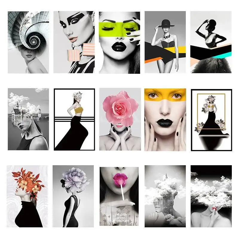 

16 female art photo personalized printing ironing patch clothing fabric decoration heat transfer can be customized stickers