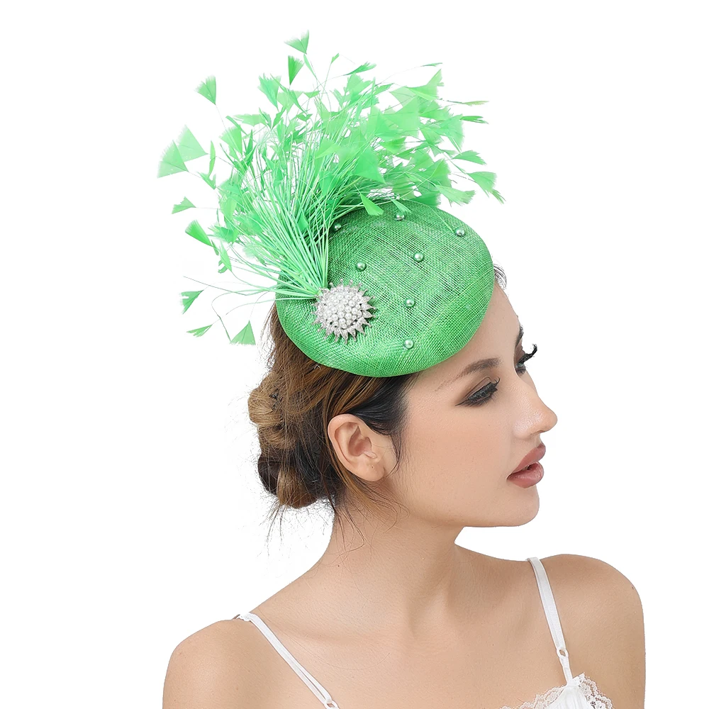 シナメイフェザーファシネーターハット-ウェディングヘアクリップ-高品質-花嫁-教会-ディナー-カクテル-レース-エレガントなヘッドウェア