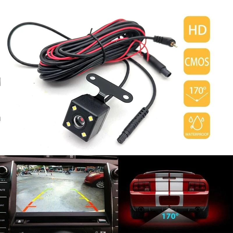 1Pcs 5 Pin Car Rear View Camera Reverse 170 Degree Wide Angle Recording Parking Waterproof Night Vision Video Camera