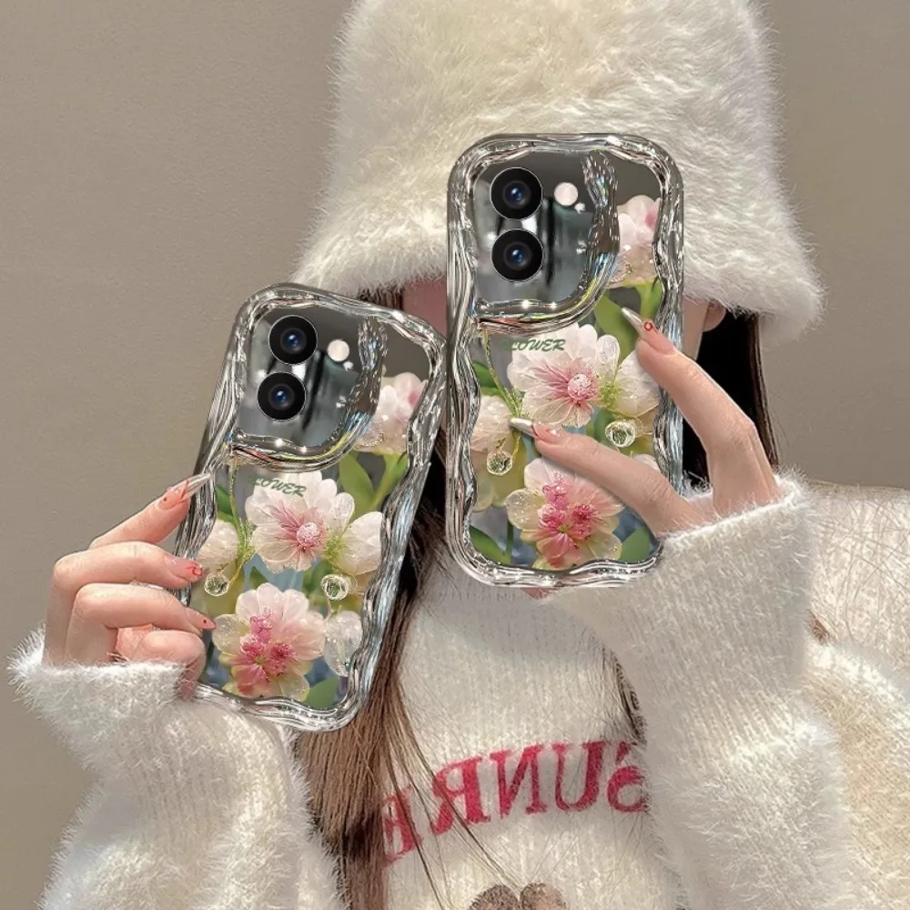 

Dripping oil painting flower case for OPPO RENO 13 Pro RENO 12 electroplating luxury anti-drop protective cover for girl