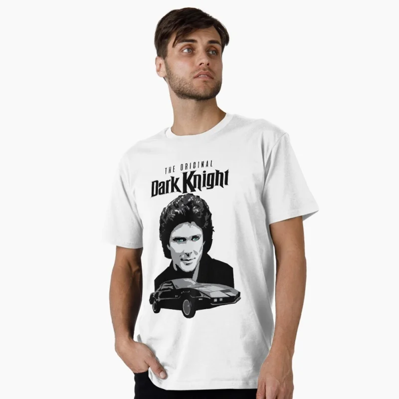 

0421 Knight Rider 80s Retro Car Gift t shirt 100% cotton printed tee Short Sleeve Graphic Clothes All size tops S-6XL