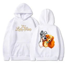 Disney Lady and the Tramp Hoodies Men Women Thin Hooded Pullover Sweatershirt Boys Girls Student Hip Hop Hoddie Sweatshirts