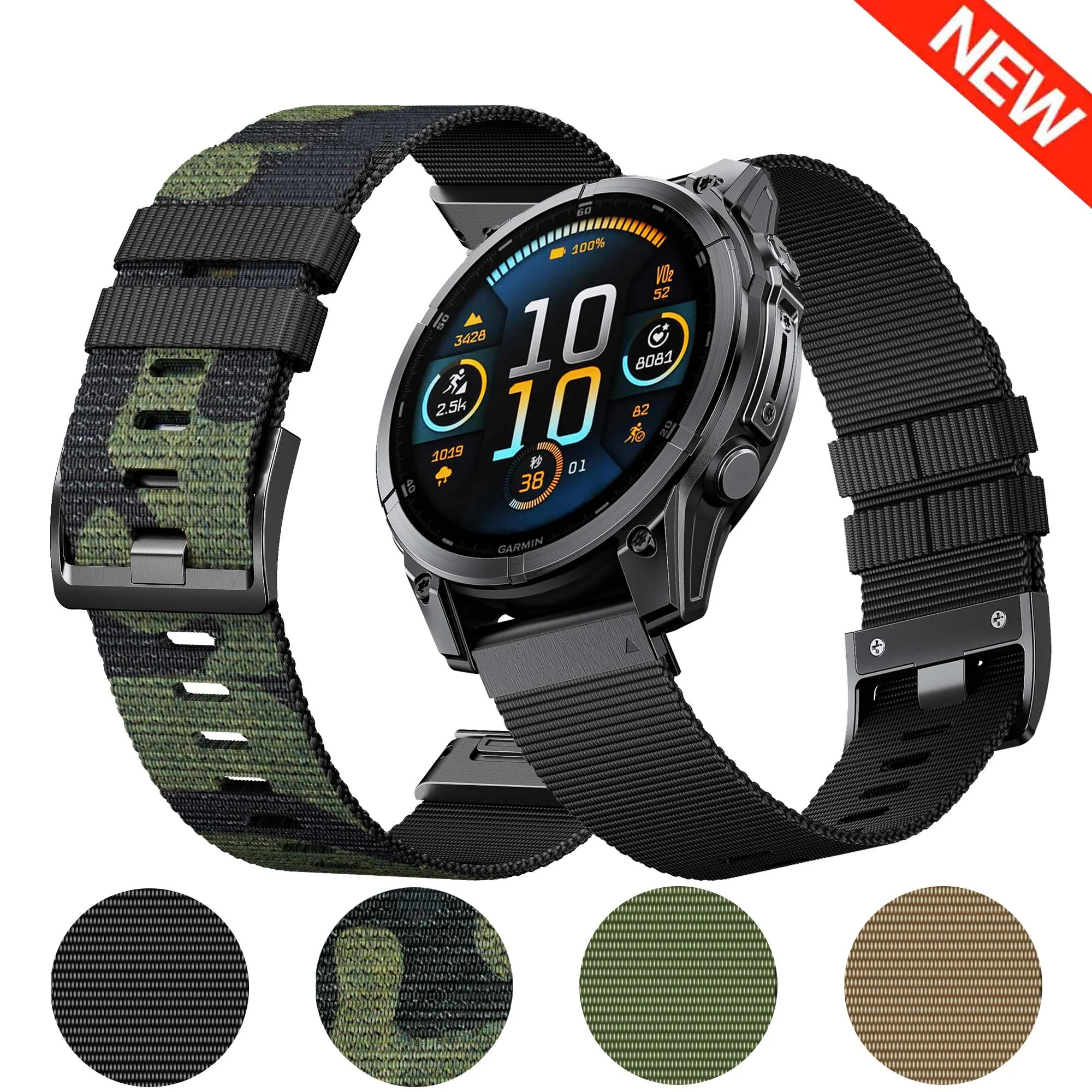 Nylon Watch Strap for Garmin Watch Strap Replacement Fenix 8 / E / 7 / 5 / 5 PLUS, Forerunner 935/965/955/965 Accessories