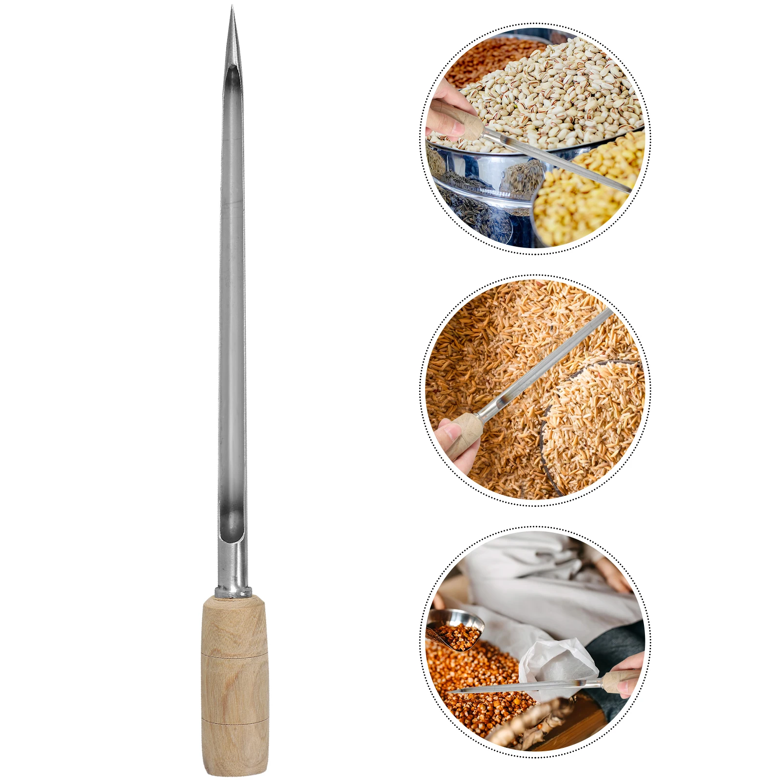 

30Cm Pcs High-Quality Stainless Steel Grain Sampler Wheat Sampler Powder Sampling Agriculture Tool