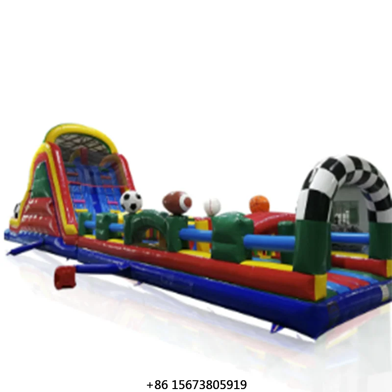 Inflatable Obstacle Course and Bouncer House Water Slide Fun Interactive PVC Inflatable Castle for Games and Competition