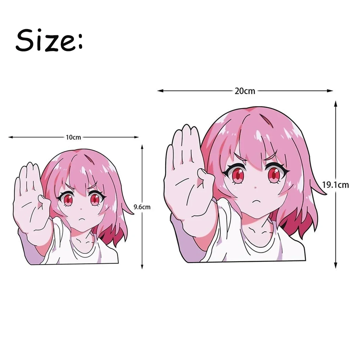 JDM Cartoon Pink Girl Reflective Motorcycle Scooter Car Stickers Decals Decoration Rear Windshield Body Window For Honda Toyota