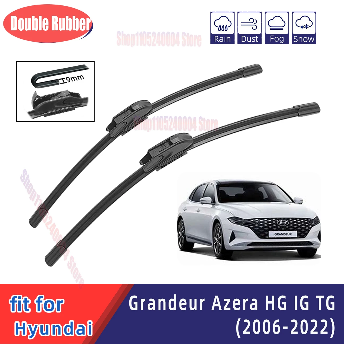 Front Windshield Multifunctional Double Rubber Strip Wiper Wholesale For Hyundai Grandeur Azera HG IG TG