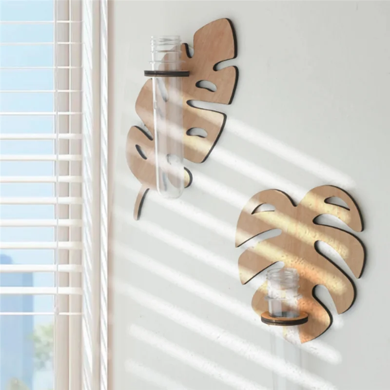 

A27F-Leaf Shape Wall Green Plant Rack For Indoor Plants Plant Propagation Station For Women Mom Plant Lovers Gifts